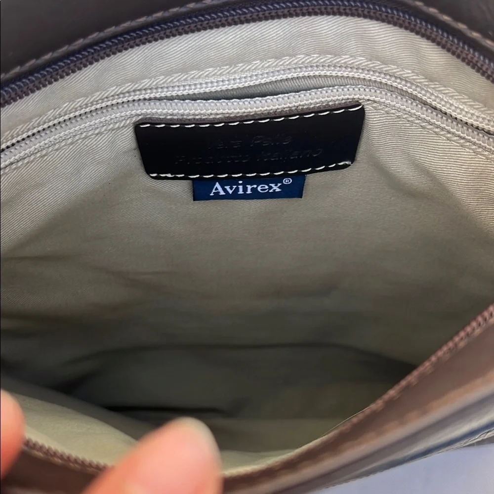 Avirex Brown Leather Crossbody Bag